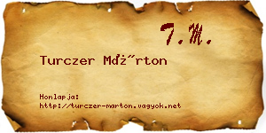 Turczer Márton névjegykártya